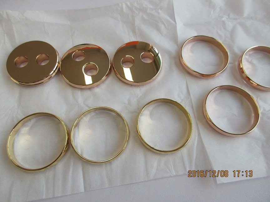 High quality aluminum part with gold electric plating